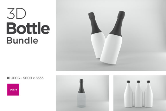 3D Bottle Mockup Bundle Vol-4: Elevating Your Brand Identity