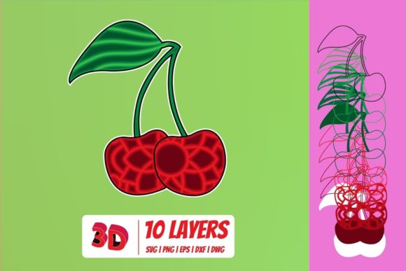 3D Cherry SVG Cut File