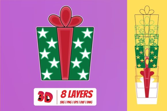 3D Christmas Gift 5 SVG Cut File: Elevating Your Holiday Crafting Projects