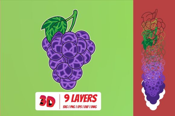 3D Grape SVG Cut File: Elevate Your Crafting Projects with Realistic Detail