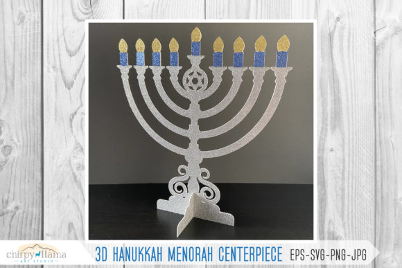 3D Hanukkah Menorah Centerpiece