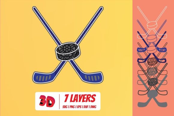 3D Layered Hockey 1 SVG Cut File