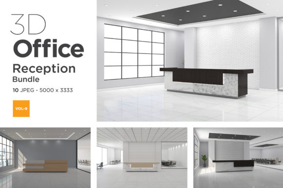3D Office Reception Mockup Vol 9