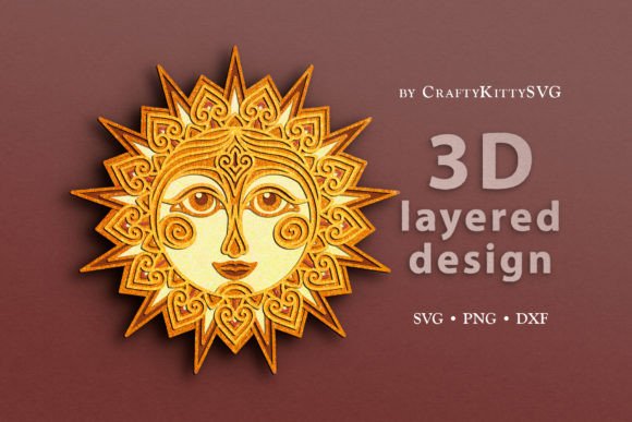 Boho Sun 3D Layered SVG Cut File: A Versatile Design for Creative Projects