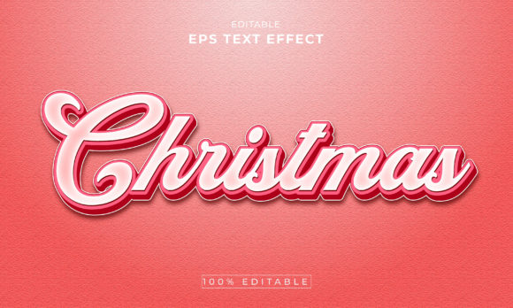 Christmas 3D Editable Text Effect for Festive Designs