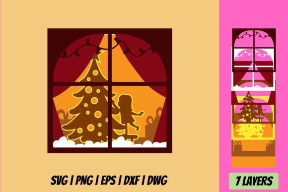 Christmas Shadow Box 2 3D Layered SVG