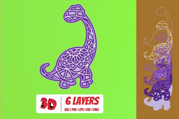Dinosaurs 3D Layered SVG Cut File