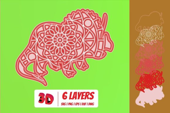 Dinosaurs 3D Layered SVG Cut File Overview