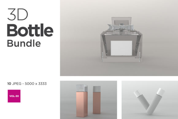 Elevate Your Brand Identity with the 3D Bottle Mockup Bundle Vol-30