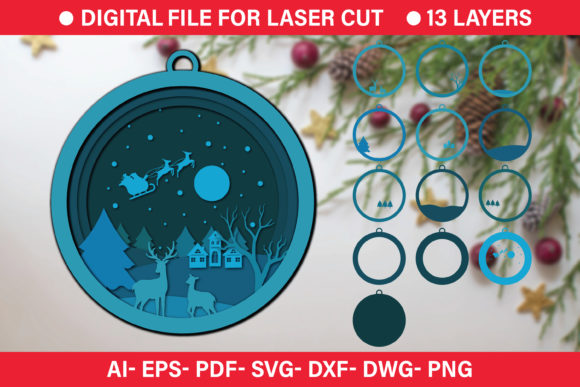 Transform Your Workshop with Premium 3D Christmas SVG and DXF Cut Files
