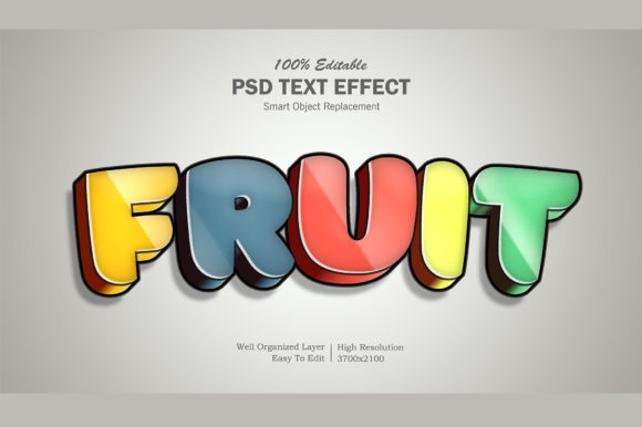 Transforming Text Design with the Fruit Editable PSD 3D Text Effect