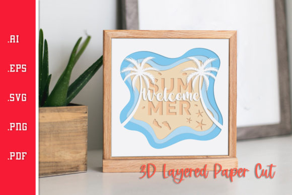 Welcome Summer - 3D Layered Paper Cut